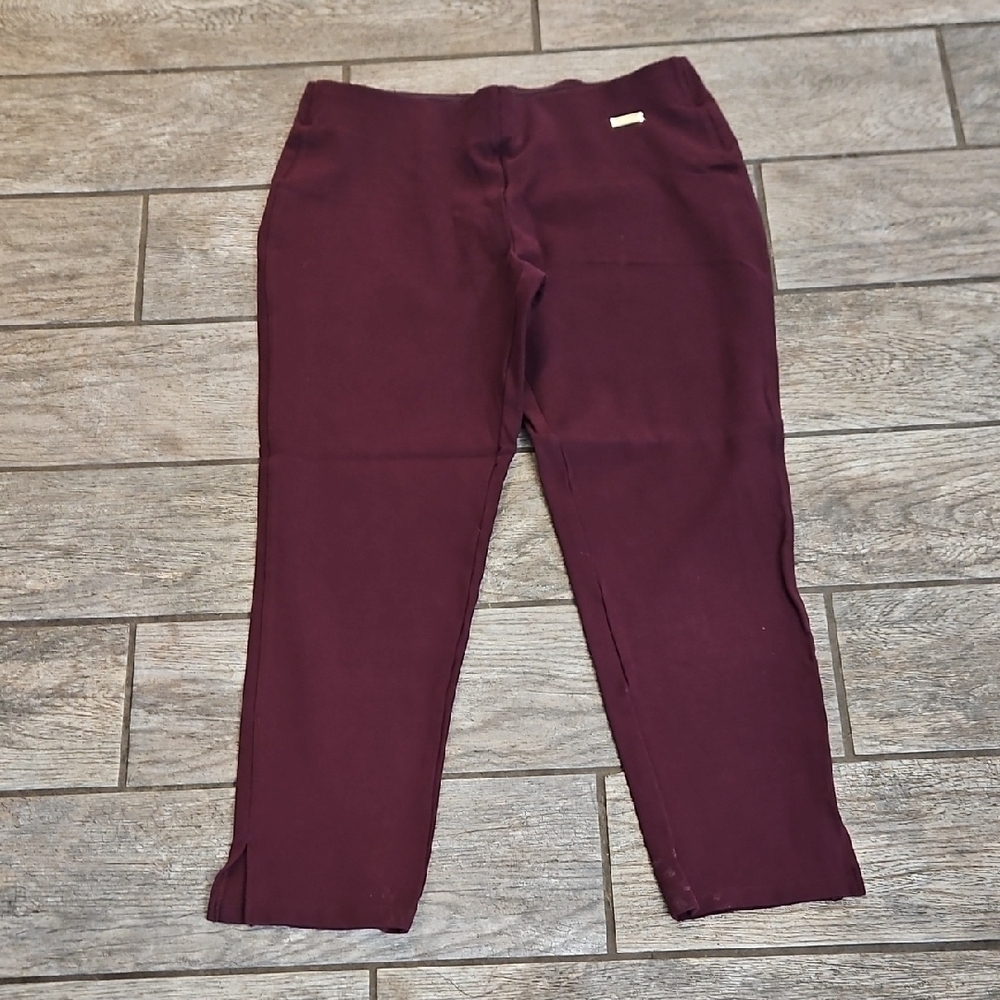 Rafaella Chic Burgundy Knit Pants Large